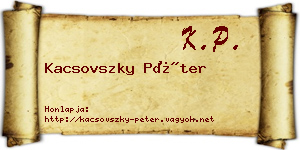 Kacsovszky Péter névjegykártya